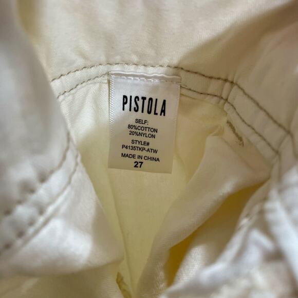 Pistola x Revolve Arita Paperbag White High Rise Cuffed Shorts Size 27 - Picture 11 of 13